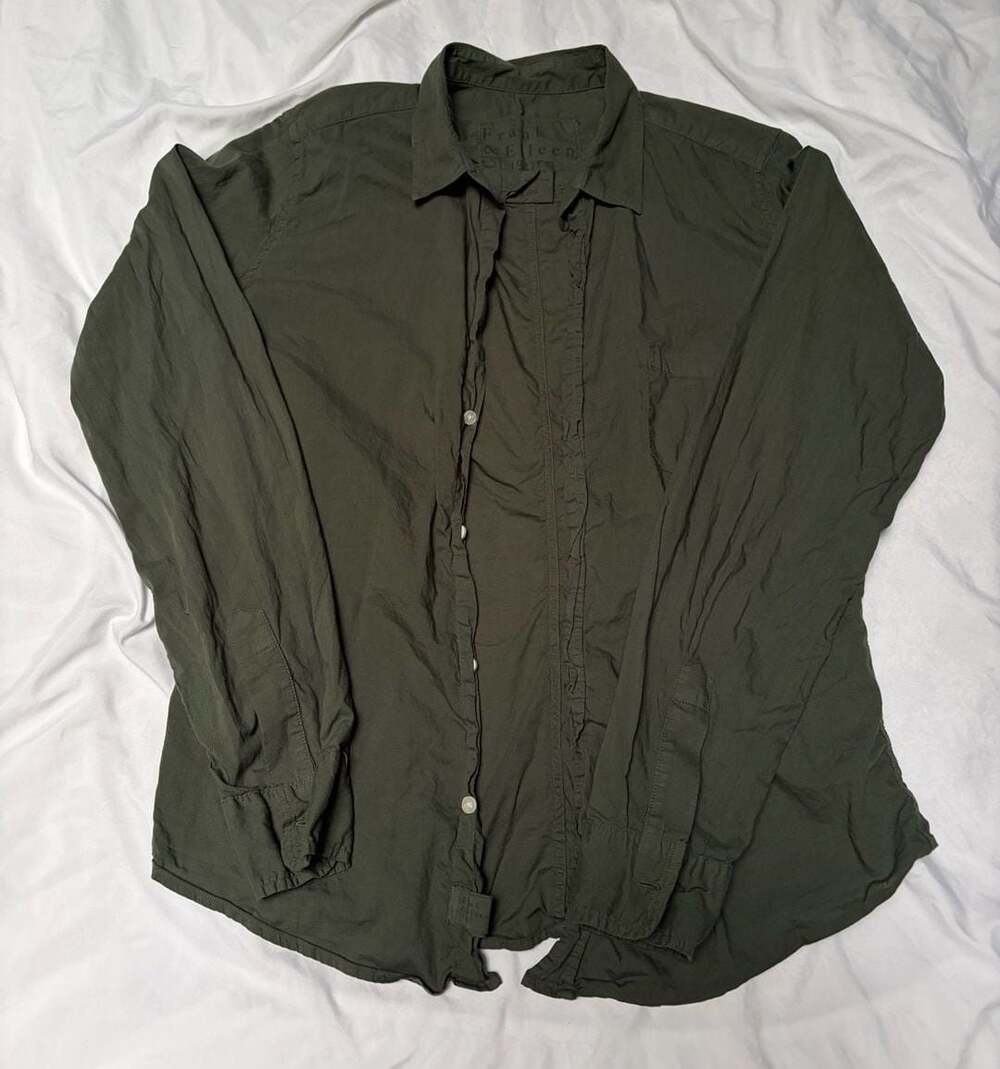 Frank & Eileen Barry Button Down Shirt Olive Green Size M